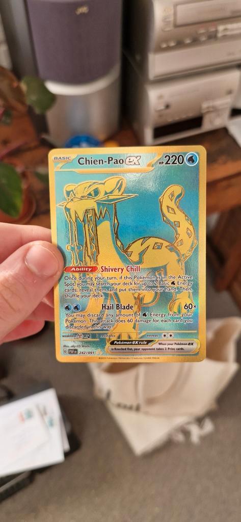 Chien-Pao EX Or 242/091 Pokémon Destinées Paldéennes, Hobby & Loisirs créatifs, Jeux de cartes à collectionner | Pokémon, Neuf