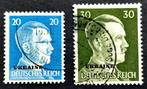 2X WOII Duitse bezettingszegels Oekraïne 1941 GESTEMPELD, Ophalen of Verzenden, Overige periodes, Gestempeld