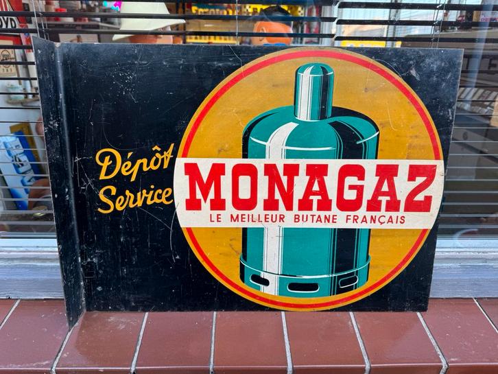 MONOGAZ oud reclame bord, Verzamelen, Merken en Reclamevoorwerpen, Gebruikt, Reclamebord, Ophalen