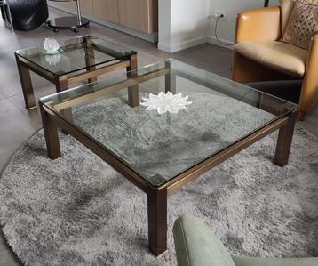 KOOPJE: DesignLines glazen / messing bijzettafels beschikbaar voor biedingen