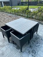 Keter Tuinset Colombia Wicker Grafiet Tafel + 4 Stoelen, Ophalen, 4 zitplaatsen, Kunststof, Gebruikt