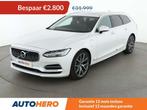 Volvo V90 2.0 T8 Plug-in Hybrid Inscription AWD (bj 2019), Auto's, Volvo, Automaat, Wit, Leder, Bruin