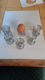 6 metalen eierdopjes, Ophalen of Verzenden, Zo goed als nieuw