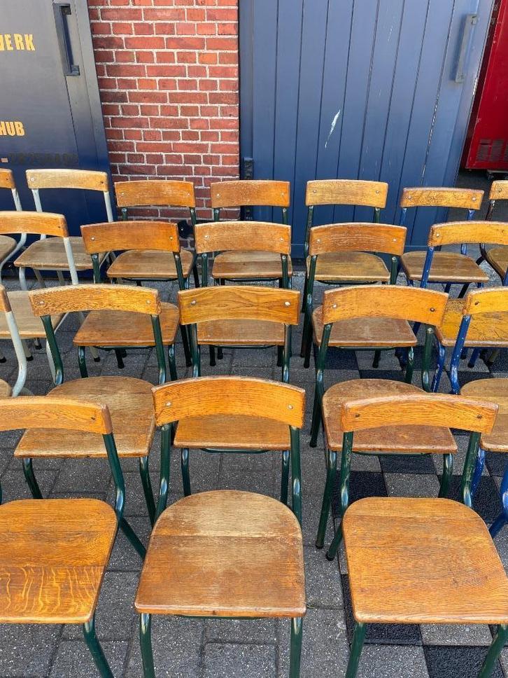 Grote partij (37 stuks) Vintage Tubax stoelen, horeca, event, Huis en Inrichting, Stoelen, Hout, Metaal, Ophalen