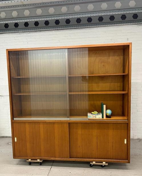 Vintage laboratoriumkast schoolkast, Huis en Inrichting, Kasten | Vitrinekasten, Glas, Verzenden