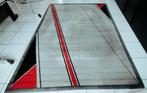 Grijze tapijt met rood en zwart, Huis en Inrichting, Ophalen, Gebruikt, Rood, 200 cm of meer