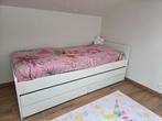 SLAKT bed ikea wit (90x200) met bedlade en opbergschuiven, Ophalen, 90 cm, Eenpersoons, Wit