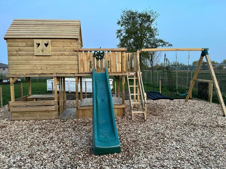 Speeltoestel, Kinderen en Baby's, Speelgoed | Buiten | Speeltoestellen, Zo goed als nieuw, Glijbaan, Schommel, Zandbak, Aanbouwonderdeel