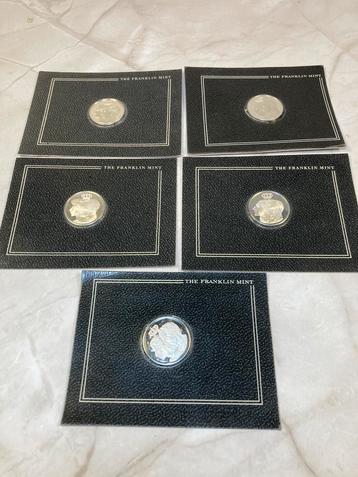 Collection de médailles en argent de The Franklin Mint beschikbaar voor biedingen