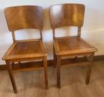Paire de chaises vintage des années 50 en bois., Antiquités & Art, Enlèvement