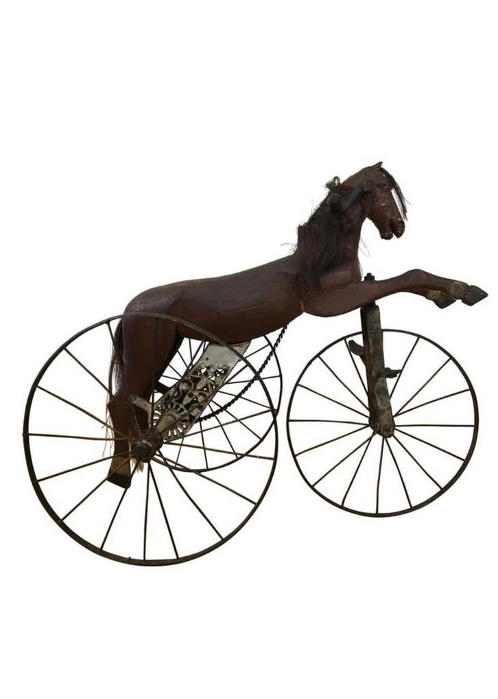 Antiek Trapfiets Speelgoed Paard uit eind 19 Eeuw !, Antiek en Kunst, Antiek | Speelgoed, Ophalen