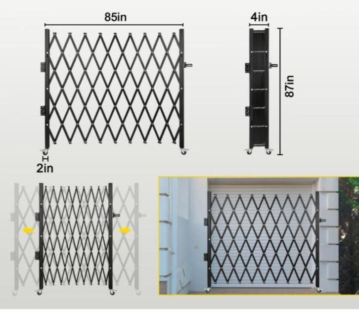 Veiligheidshek aanpasbaar, afsluiting, winkel, inkom NIEUW !, Doe-het-zelf en Bouw, Deuren en Vliegenramen, Nieuw, Metaal, Ophalen