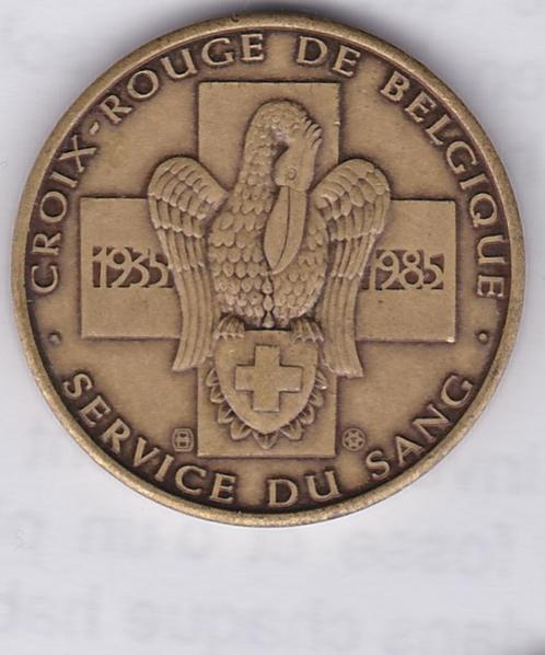 Medaille van het Belgische Rode Kruis 1985 - Bedankt, Postzegels en Munten, Penningen en Medailles, Brons, Ophalen of Verzenden