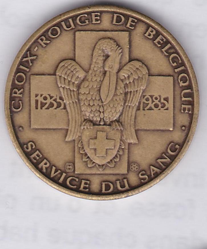 Medaille van het Belgische Rode Kruis 1985 - Bedankt, Postzegels en Munten, Penningen en Medailles, Brons, Ophalen of Verzenden