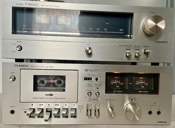 Vintage Onkyo TA600D+T5000, Audio, Tv en Foto, Cassettedecks, Enkel, Overige merken, Tape counter, Ophalen of Verzenden