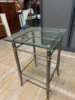Tables d'appoint en verre et fer forgé, Glas, Minder dan 50 cm, Zo goed als nieuw, 50 tot 75 cm
