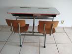 Tweepersoons vintage schoolbank, Kinderen en Baby's, Ophalen, Gebruikt, Tafel(s) en Stoel(en)