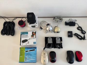 Set electronica webcam, muis, luidspreker, spionage cam…