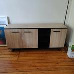 Enfilade Buffet décor chêne brossé et noir mat., Huis en Inrichting, Kasten | Dressoirs, Ophalen, Zo goed als nieuw, Overige materialen