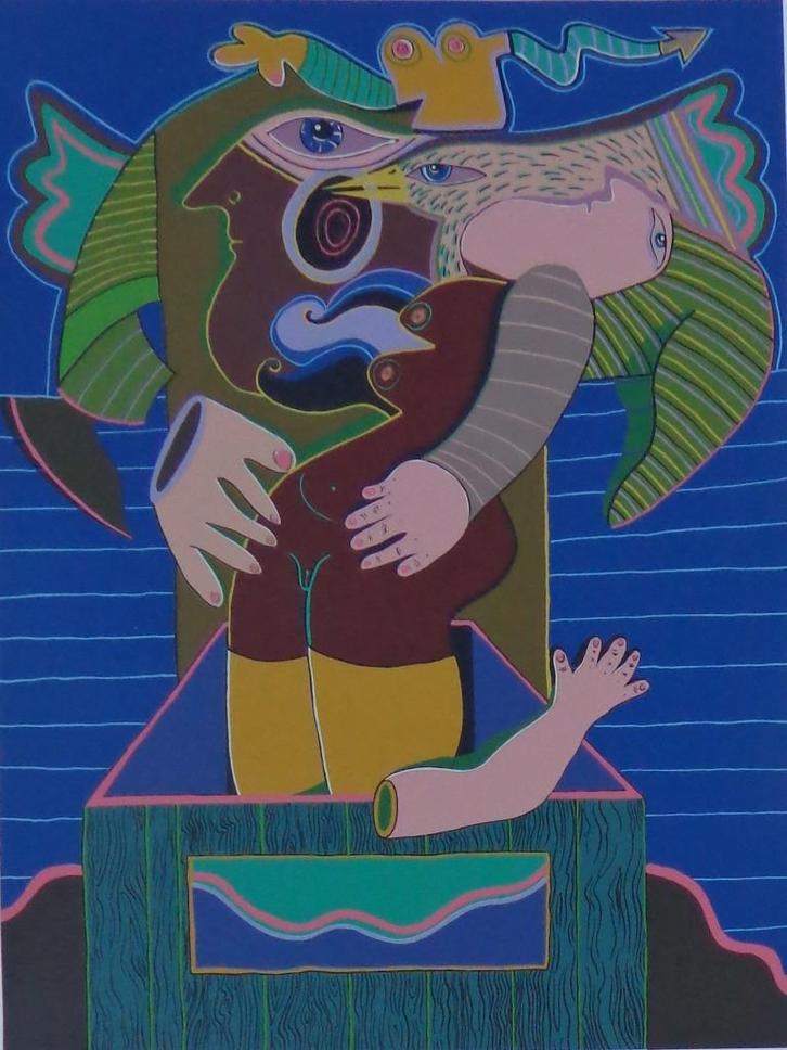 WALTER DE RYCKE / TORREADOR / KLEURZEEFDRUK / 99x70cm / SIG, Antiek en Kunst, Kunst | Litho's en Zeefdrukken, Verzenden