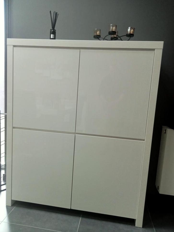 Eetkamer 5 stuks wit gelakt meubilair, Huis en Inrichting, Complete eetkamers, Gebruikt, Minder dan 4 stoelen, Ophalen