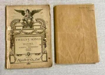 2x antiek notenboek Handel Contralto Randegger novello 1910 beschikbaar voor biedingen