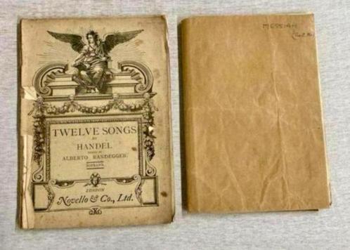 2x antiek notenboek Handel Contralto Randegger novello 1910, Antiek en Kunst, Antiek | Boeken en Manuscripten, Ophalen of Verzenden