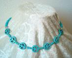Ketting Peace van turquoise natuursteen, Verzenden, Nieuw, Steen of Mineraal, Verstelbaar