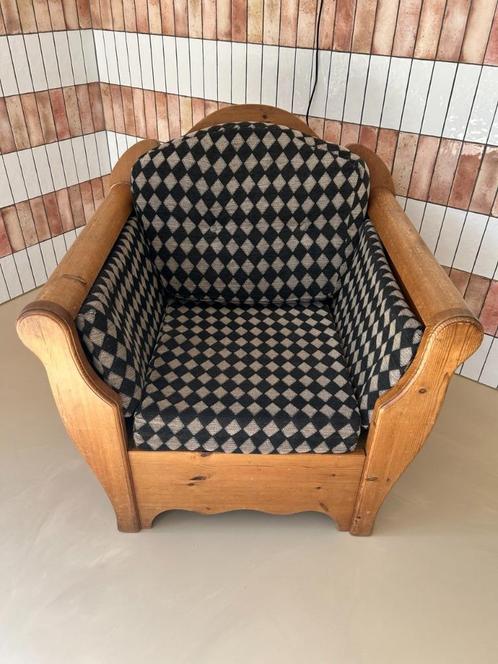 Klassiek Empire Holland stijl fauteuil, Huis en Inrichting, Fauteuils, Hout, Stof, Verzenden