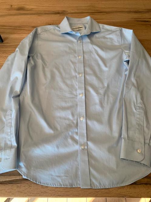 Hemd lichtblauw fijne careaux maat small Jack&Jones, Kleding | Heren, Overhemden, Zo goed als nieuw, Blauw, Ophalen of Verzenden