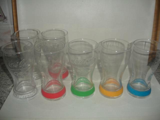 7 glazen Coca Cola 37,5cl, O.S. Londen 2012 voor € 4,00., Verzamelen, Glas en Drinkglazen, Zo goed als nieuw, Frisdrankglas, Ophalen of Verzenden