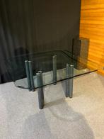 Vierkante glazen tafel, Ophalen, Gebruikt, 50 tot 75 cm, Vierkant