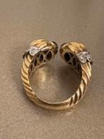 Gouden ring met robijn- en saffierdiamanten, Ophalen, Zo goed als nieuw, Goud, Goud