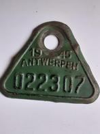 Fietsplaat Antwerpen 1945 WOII, Verzamelen, Overige Verzamelen, Ophalen of Verzenden, Gebruikt