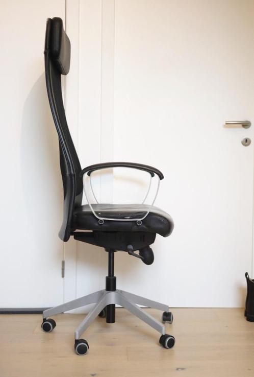 IKEA Markus - Ergonomische bureaustoel - Black Leather, Huis en Inrichting, Bureaustoelen, Gebruikt, Bureaustoel, Zwart, Ophalen