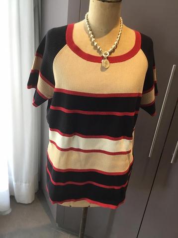 Pull rayé de Liz Claiborne, taille 2 (46/48), Taille 42/44 (L), Manches courtes, Enlèvement ou Envoi, Comme neuf