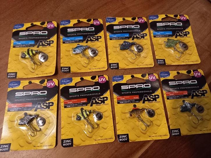 Set Spro ASP Spinners (5+7 grams) 8 stuks, Watersport en Boten, Hengelsport | Roofvissen, Nieuw, Overige typen, Ophalen of Verzenden
