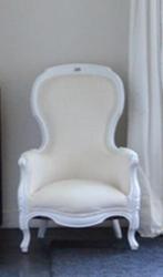 Barok zetel wit/beige, Huis en Inrichting, Ophalen, Hout, Barok, Eenpersoons