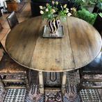 Table à manger pliable en chêne massif, Maison & Meubles, Tables | Tables à manger, Comme neuf, 100 à 150 cm, Chêne, Ovale