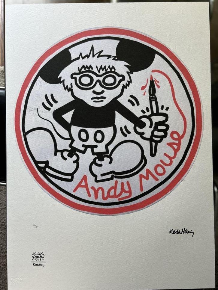 Keith Haring - Andy Mouse, Antiek en Kunst, Kunst | Litho's en Zeefdrukken, Ophalen of Verzenden