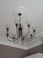 Luster in gietijzer met 8 lichtpunten, Huis en Inrichting, Lampen | Kroonluchters, Ophalen