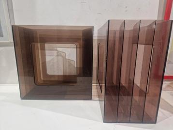 2 Wittner plexi platenrek uit de jaren 70 voor LP , boek  beschikbaar voor biedingen