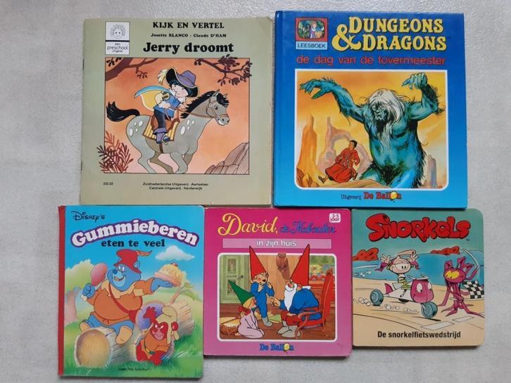 5 boekjes jaren '70/80(David, Gummiberen,Snorkels,Dungeons.., Boeken, Kinderboeken | Jeugd | onder 10 jaar, Gelezen, Verzenden