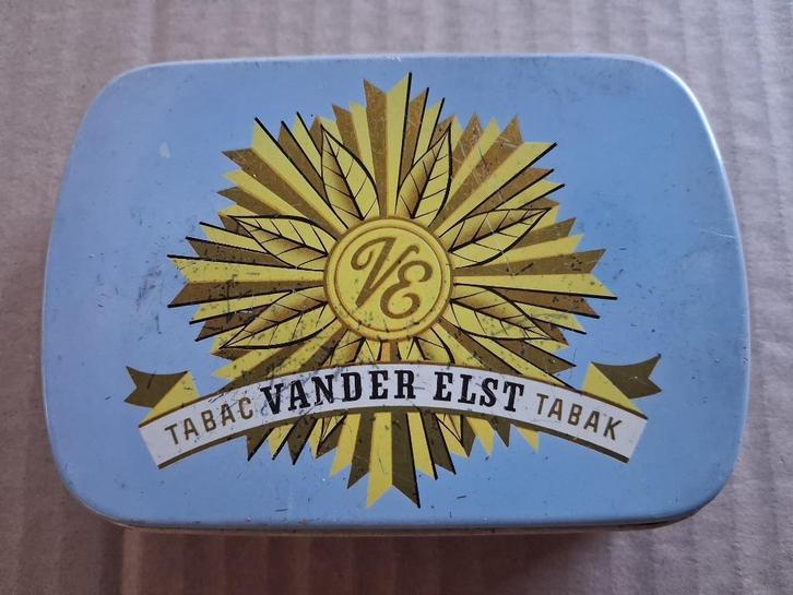 oude tabaksdoos VANDER ELST., Verzamelen, Merken en Reclamevoorwerpen, Gebruikt, Reclamebord, Ophalen of Verzenden