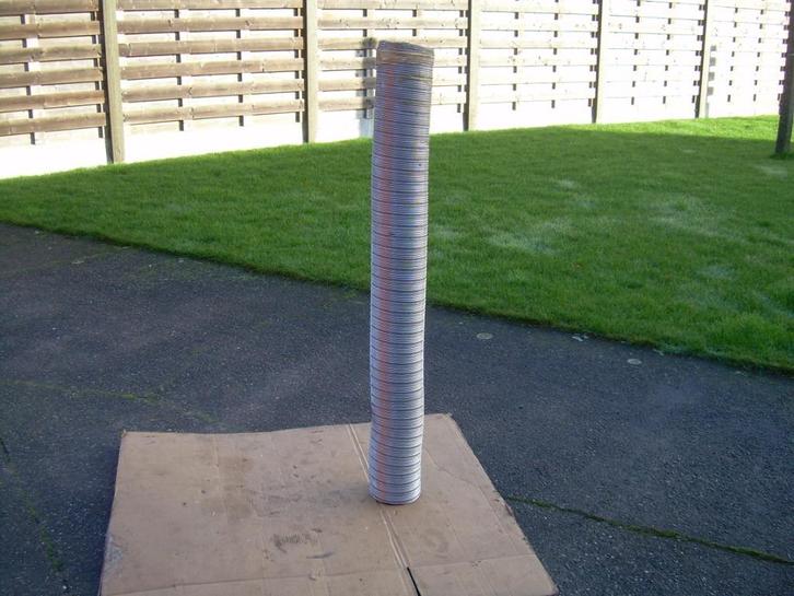 inox schouw flexibel 150 en 125,Te stuk 130,schouwstoel, Doe-het-zelf en Bouw, Ventilatie en Afzuiging, Zo goed als nieuw, Ophalen of Verzenden