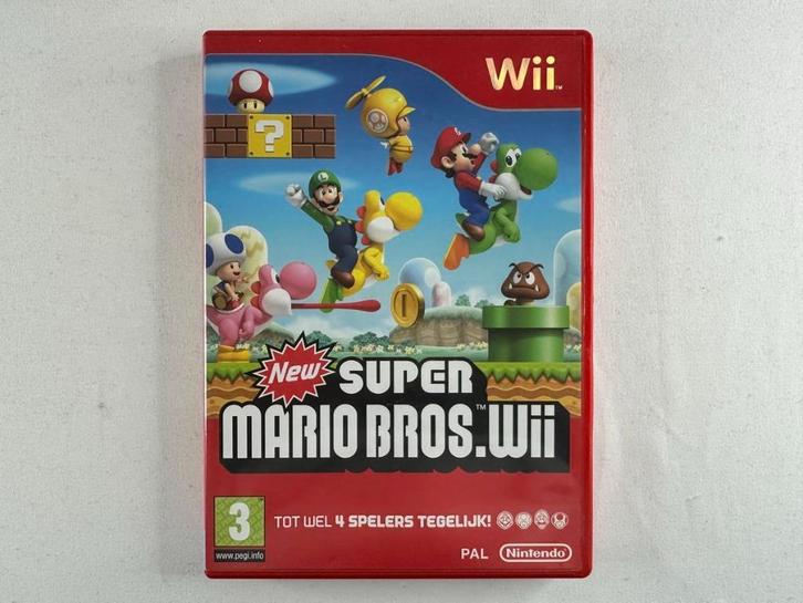 New Super Mario Bros. Wii (Nieuwstaat), Games en Spelcomputers, Games | Nintendo Wii, Zo goed als nieuw, Avontuur en Actie, Eén computer