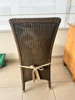 6 stoelen donker bruin riet met kussens, Huis en Inrichting, Tafels | Eettafels, Ophalen, Zo goed als nieuw, Overige materialen