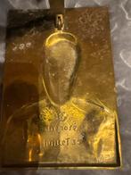 Plaque murale ancienne en bronze – Léopold III (1935), Antiek en Kunst, Ophalen of Verzenden