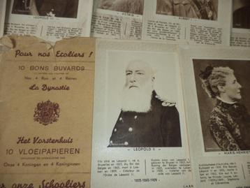 complete reeks 10 foto-prenten Belgisch Vorstenhuis, buvards beschikbaar voor biedingen