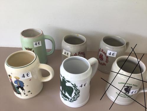 6 bierpotten aan slechts 4 euro per stuk, Antiek en Kunst, Curiosa en Brocante, Ophalen of Verzenden